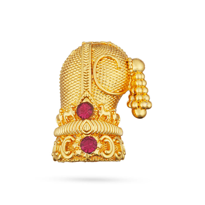 Half Crown - 1 x 0.5 Inches | Gold Polish With Stone Kireedam/ Andal Mukut/ Kiridam for Deity - Head & Face Accessories