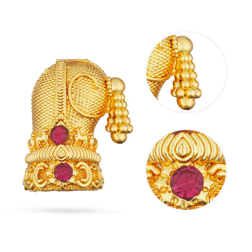 Half Crown - 1 x 0.5 Inches | Gold Polish With Stone Kireedam/ Andal Mukut/ Kiridam for Deity - Head & Face Accessories