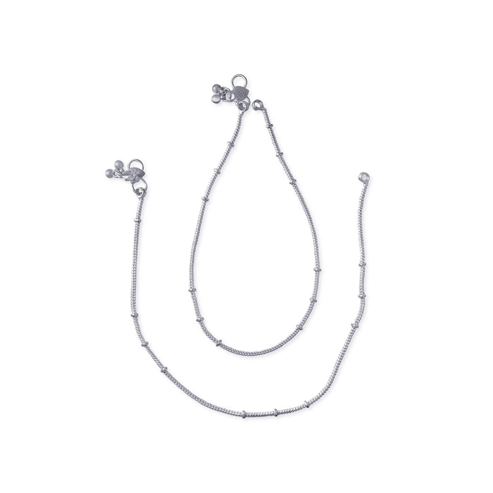 Kolusu Pair | Payal Anklet/ White Metal Designer Anklet Jewelry/ Foot Anklet for Women - Ethnic Wear Accessories