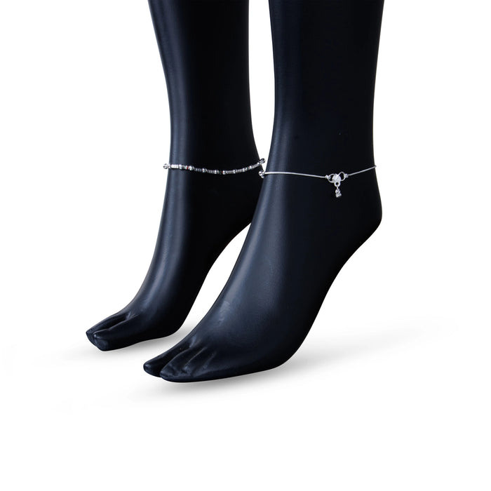 Kolusu Pair | Payal Anklet/ White Metal Designer Anklet Jewelry/ Foot Anklet for Women - Ethnic Wear Accessories