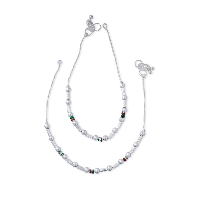 Kolusu Pair | Payal Anklet/ White Metal Designer Anklet Jewelry/ Foot Anklet for Women - Ethnic Wear Accessories