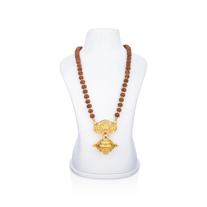 Rudraksha Mala With Somaskandar Pendant - 23 Inches | 10 mm/ 80-85 Beads Ruthratcham Malai for Meditation - Rudraksha Mala, Pendant, Bracelet