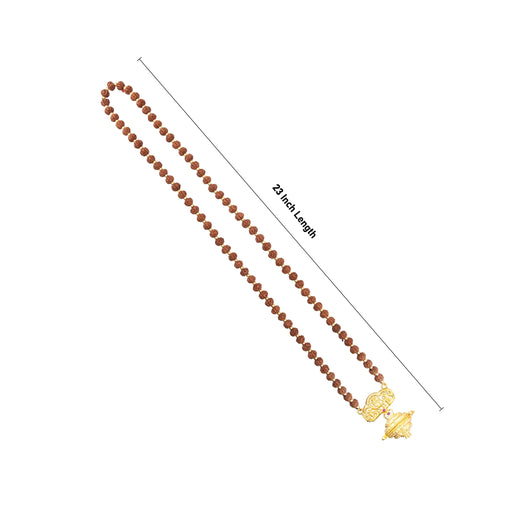 Rudraksha Mala With Somaskandar Pendant - 23 Inches | 10 mm/ 80-85 Beads Ruthratcham Malai for Meditation - Rudraksha Mala, Pendant, Bracelet