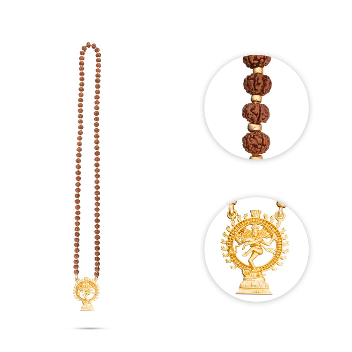 Rudraksha Mala With Pendant - 20.5 Inches | 9 mm/ 80 - 85 Beads Ruthratcham Malai for Meditation - Rudraksha Mala, Pendant, Bracelet