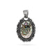 Matrix Opal Pendant - 2 x 1.5 Inches | Matrix Opal Locket/ Matrix Opal Stone Dollar for Men & Women - Mala & Pendant