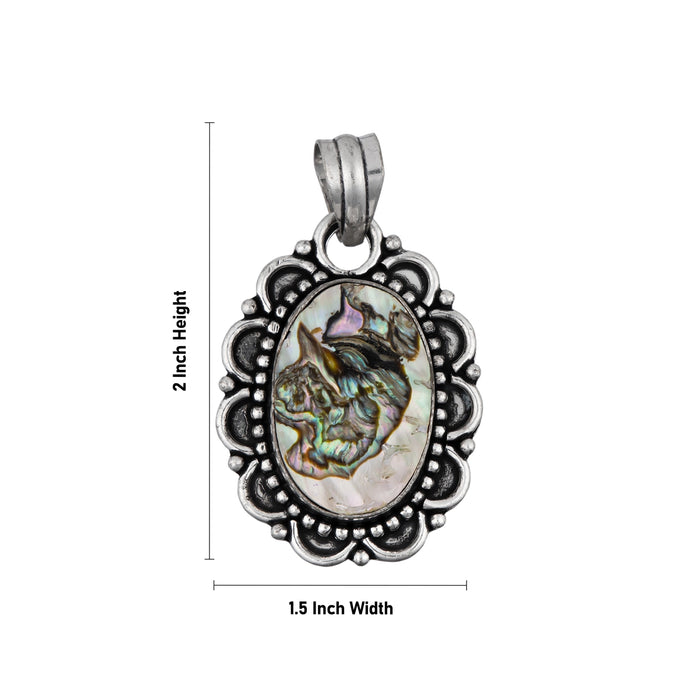 Matrix Opal Pendant - 2 x 1.5 Inches | Matrix Opal Locket/ Matrix Opal Stone Dollar for Men & Women - Mala & Pendant