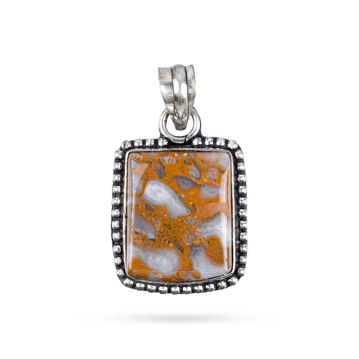 Selenite Pendant - 2 x 1.5 Inches | Selenite Locket/ Selenite Stone Dollar for Men & Women - Mala & Pendant