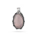 Rose Quartz Pendant - 2 x 1.5 Inches | Rose Quartz Crystal Locket/ Rose Quartz Dollar for Men & Women - Mala & Pendant