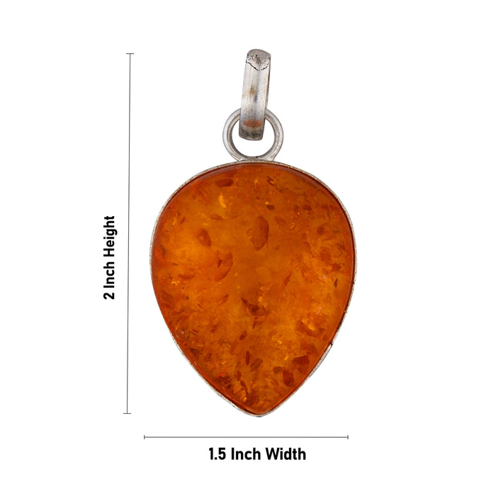 Carnelian Pendant - 2 x 1.5 Inches | Carnelian Locket/ Carnelian Stone Dollar for Men & Women - Mala & Pendant