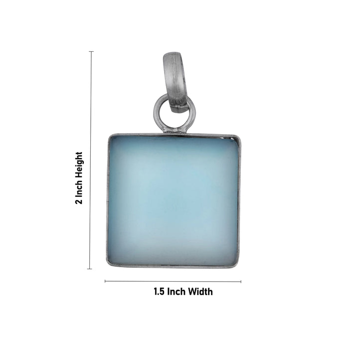 Opal Locket - 2 x 1.5 Inches | Opal Pendant/ Opal Stone Dollar for Men & Women - Mala & Pendant
