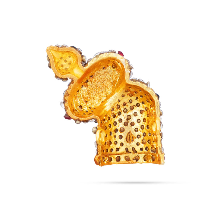 Andal Crown - 1.5 x 1 Inches | Half Stone Kireedam/ Multicolour Stone Kiridam/ Mukut For Deity Decoration - Head & Face Accessories