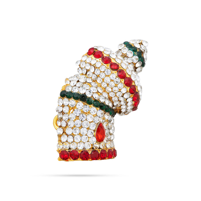 Andal Crown - 1.5 x 1 Inches | Half Stone Kireedam/ Multicolour Stone Kiridam/ Mukut For Deity Decoration - Head & Face Accessories