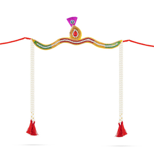 Wedding Bashing Pair - 1.5 x 7 Inches | Ganesh & Saraswati Designer Mundavalya/ Mundavali for Bride And Groom - Wedding Essentials