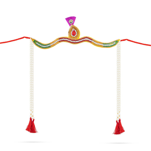 Wedding Bashing Pair - 1.5 x 7 Inches | Ganesh & Saraswati Designer Mundavalya/ Mundavali for Bride And Groom - Wedding Essentials