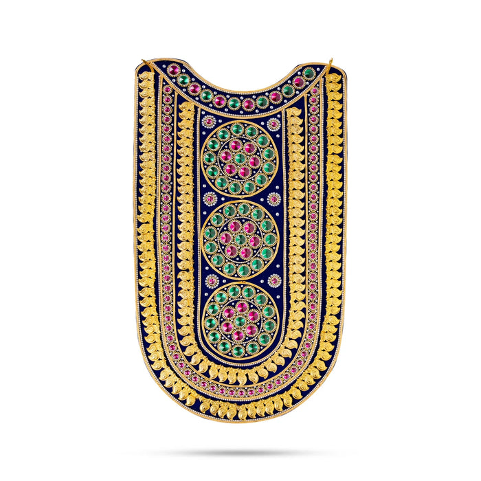 Muthangi Stone Jewellery - 28 x 16 Inches | Velvet & Mango Design Artificial Jewelry/ Stone Haram for Deity - Neck & Body Accessories