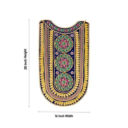 Muthangi Stone Jewellery - 28 x 16 Inches | Velvet & Mango Design Artificial Jewelry/ Stone Haram for Deity - Neck & Body Accessories