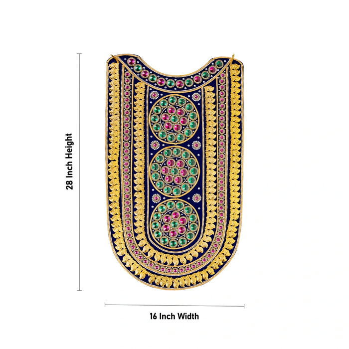 Muthangi Stone Jewellery - 28 x 16 Inches | Velvet & Mango Design Artificial Jewelry/ Stone Haram for Deity - Neck & Body Accessories