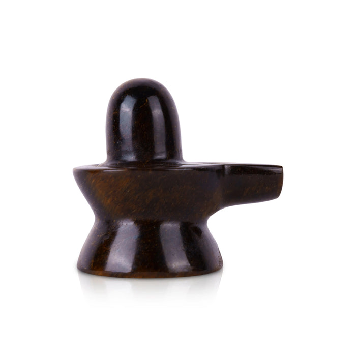 Tiger Eye Stone Shiv Ling Murti - 1.75 x 2 Inches | Tiger Stone Eye Shiva Lingam Statue/Shiv Ling Idol for Pooja - Sphatik & Semi Precious Stone Murties