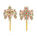 Shankh Chakra Pair - 8.5 x 5 Inches | Multicolour Stone Shanka Chakra/ Artificial Jewelry for Deity - Deity Accessories