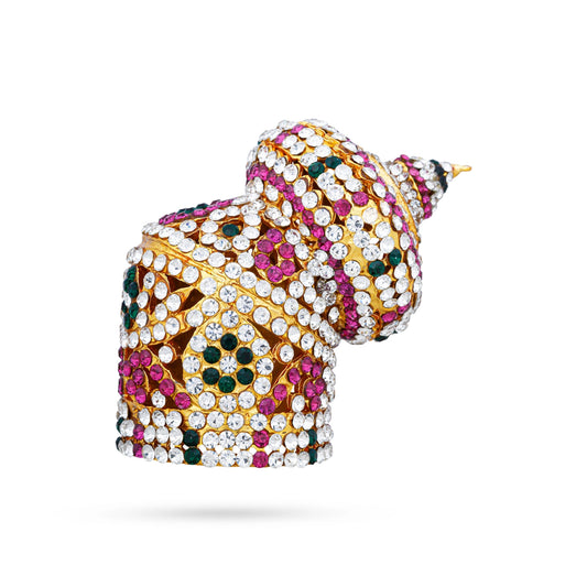 Crown - 2.5 x 2.5 Inches | Multicolour Stone Kireedam/ Andal Kiridam for Deity - Head & Face Accessories