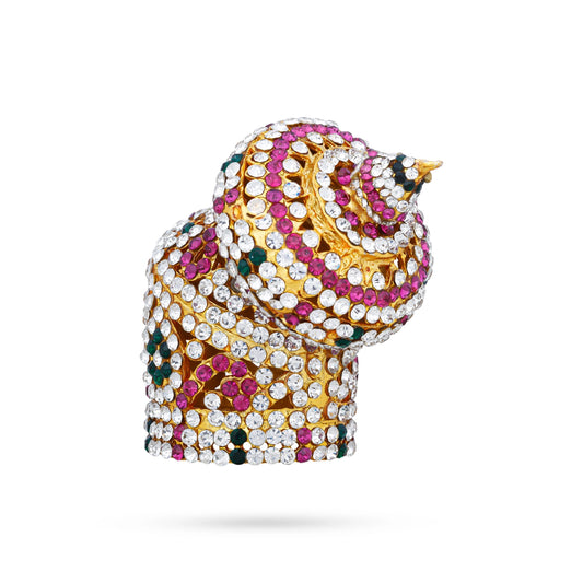 Crown - 2.5 x 2.5 Inches | Multicolour Stone Kireedam/ Andal Kiridam for Deity - Head & Face Accessories