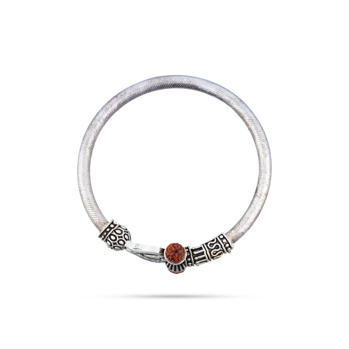 Rudraksh Design Kada - 2.5 Inches | Bangle Kada/ Gold Polish & Silver Polish Kaapu for Kan Drishti - Bracelet