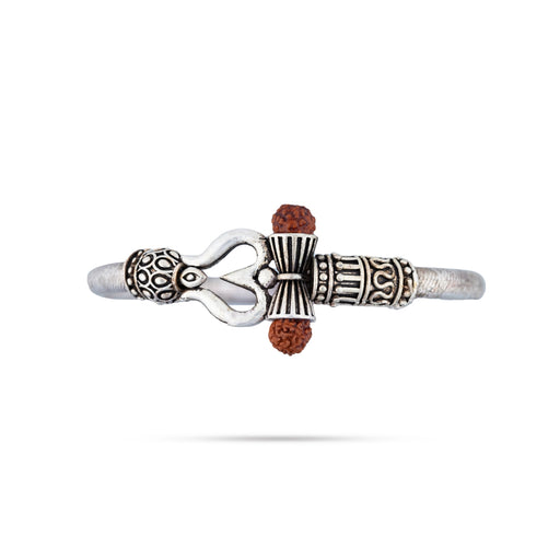 Rudraksh Design Kada - 2.5 Inches | Bangle Kada/ Gold Polish & Silver Polish Kaapu for Kan Drishti - Bracelet