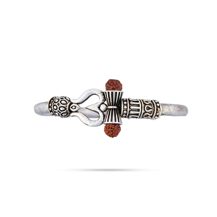 Rudraksh Design Kada - 2.5 Inches | Bangle Kada/ Gold Polish & Silver Polish Kaapu for Kan Drishti - Bracelet