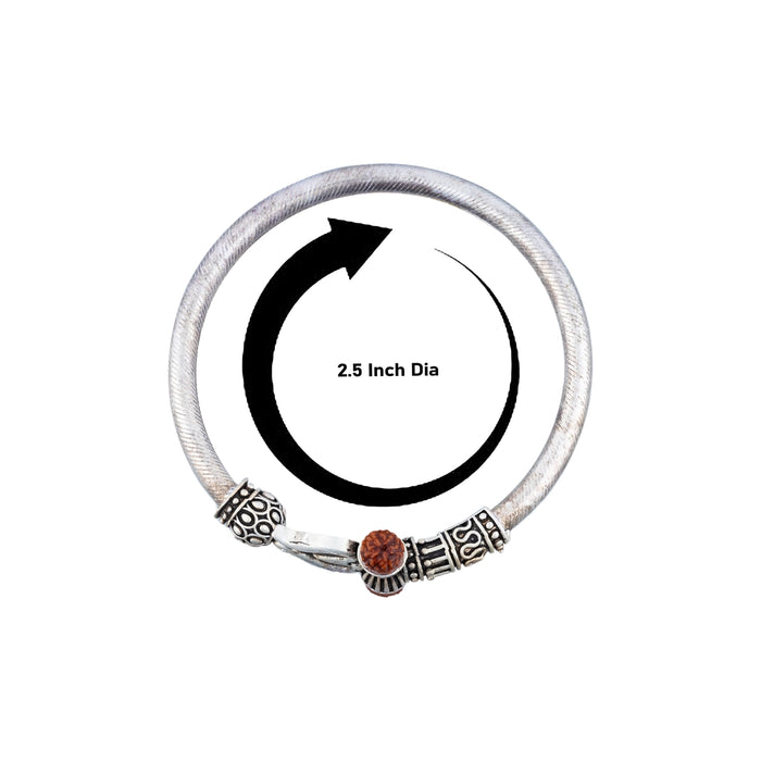 Rudraksh Design Kada - 2.5 Inches | Bangle Kada/ Gold Polish & Silver Polish Kaapu for Kan Drishti - Bracelet