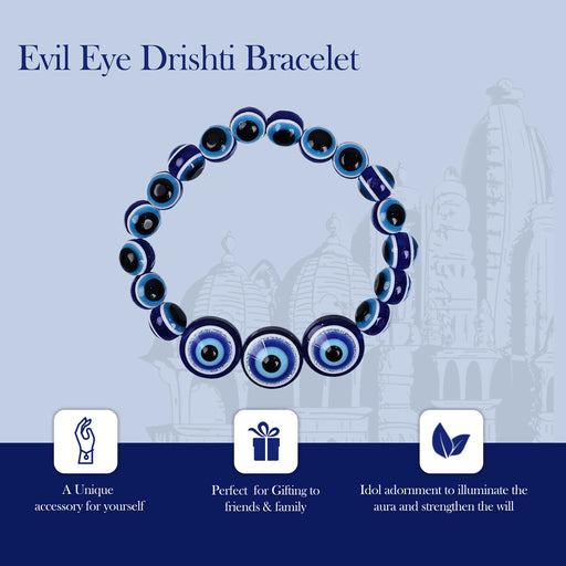 Blue Evil Eye Bracelet - 2.5 Inches | Chain Type Evil Eye Bead Bracelet/ Evil Eye Hand Bracelet for Women - Bracelet