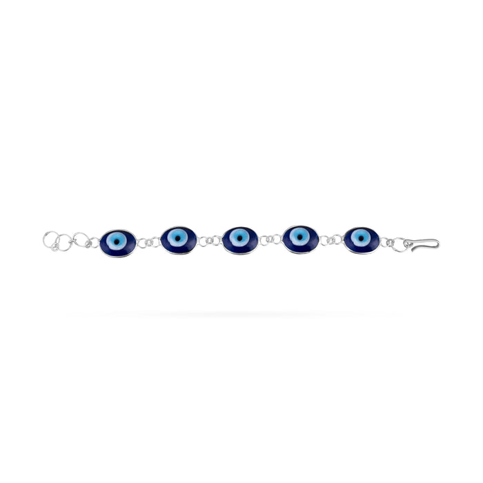 Blue Evil Eye Bracelet - 7.5 Inches | Chain Type Evil Eye Bead Bracelet/ Evil Eye Hand Bracelet for Women - Bracelet