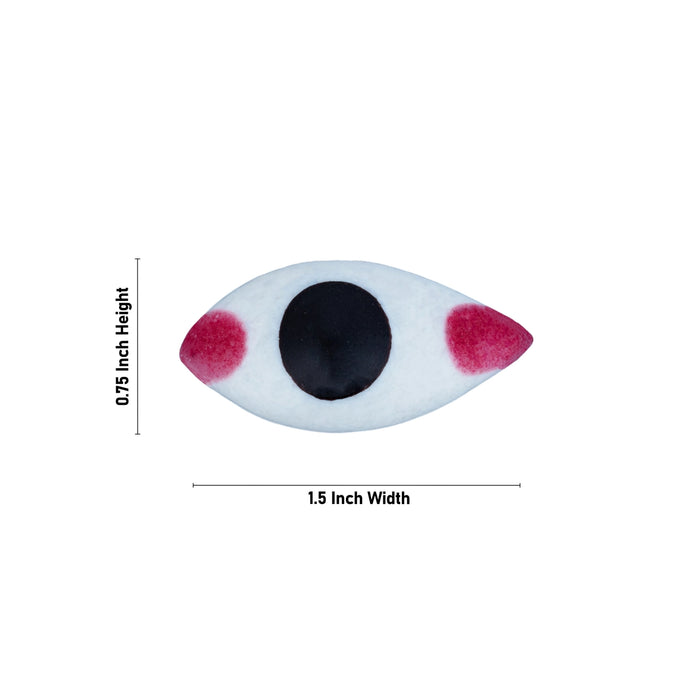 Eye Pair - 0.75 x 1.5 Inch | God Idol Netra/ Chakshu/ Amman Kanmalar/ Goddess Netra for Deity - Head & Face Accessories