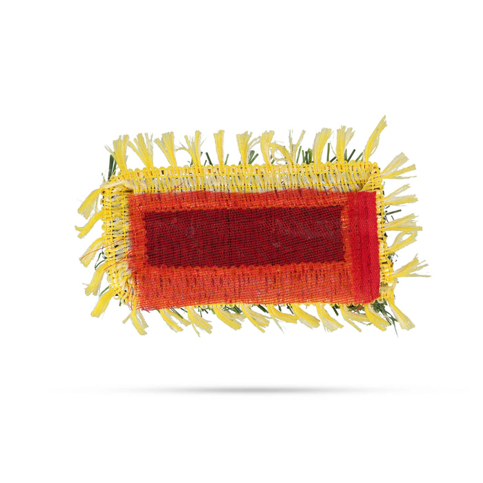 Artificial Grass Mat - 4.5 x 2 Inches | Sinhasan/ Simhasanam/ Pooja Aasan for Deity - Pooja Aasan & Bajot & Pooja Mat
