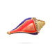Gold Polish Shankh - 1.75 x 1.25 Inches | Stone Design Conch/ Enamel Design Sangu for Deity Decor - Pooja Shankh