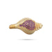 Gold Polish Shankh - 1 x 1.5 Inches | Stone Design Conch/ Sangu for Deity Decor - Pooja Shankh