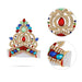 Crown - 4 x 3 Inches | Velcro Type Kireedam/ Kiridam/ Multicolour Stone Mukut for Deity - Head & Face Accessories