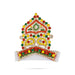 Crown - 4 x 3 Inches | Velcro Type Kireedam/ Kiridam/ Multicolour Stone Mukut for Deity - Head & Face Accessories