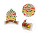 Crown - 4 x 3 Inches | Velcro Type Kireedam/ Kiridam/ Multicolour Stone Mukut for Deity - Head & Face Accessories