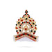 Crown - 4 x 3.75 Inches | Velcro Type Kireedam/ Kiridam/ Multicolour Stone Mukut for Deity - Head & Face Accessories