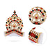 Crown - 4 x 3.75 Inches | Velcro Type Kireedam/ Kiridam/ Multicolour Stone Mukut for Deity - Head & Face Accessories