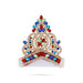 Crown - 4 x 3.75 Inches | Velcro Type Kireedam/ Kiridam/ Multicolour Stone Mukut for Deity - Head & Face Accessories