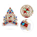 Crown - 4 x 3.75 Inches | Velcro Type Kireedam/ Kiridam/ Multicolour Stone Mukut for Deity - Head & Face Accessories
