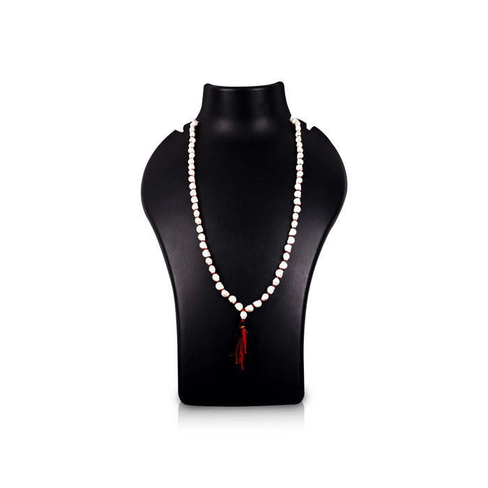 Skeleton Beads Mala With Thread Knot - 16 Inches | 6mm/ White Coloured Skeleton Mala/ Mund Mala for Kali Decor - Mala & Pendant