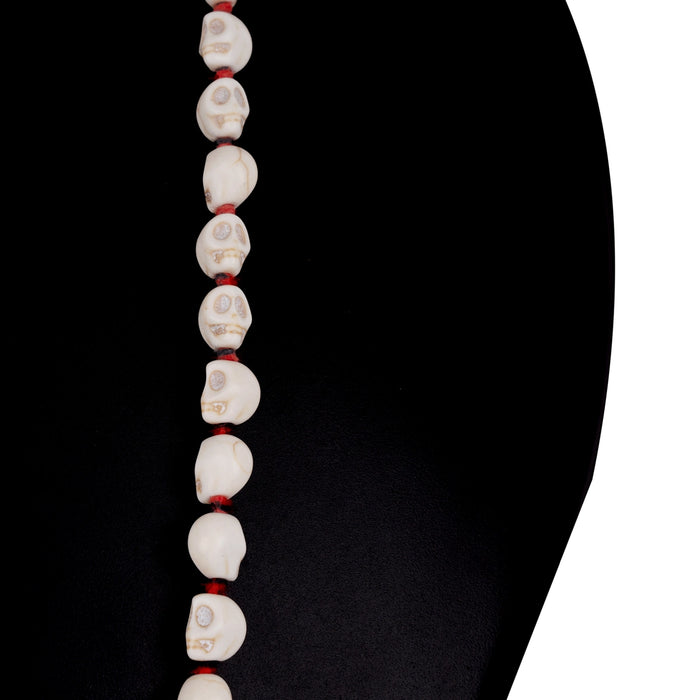 Skeleton Beads Mala With Thread Knot - 16 Inches | 6mm/ White Coloured Skeleton Mala/ Mund Mala for Kali Decor - Mala & Pendant