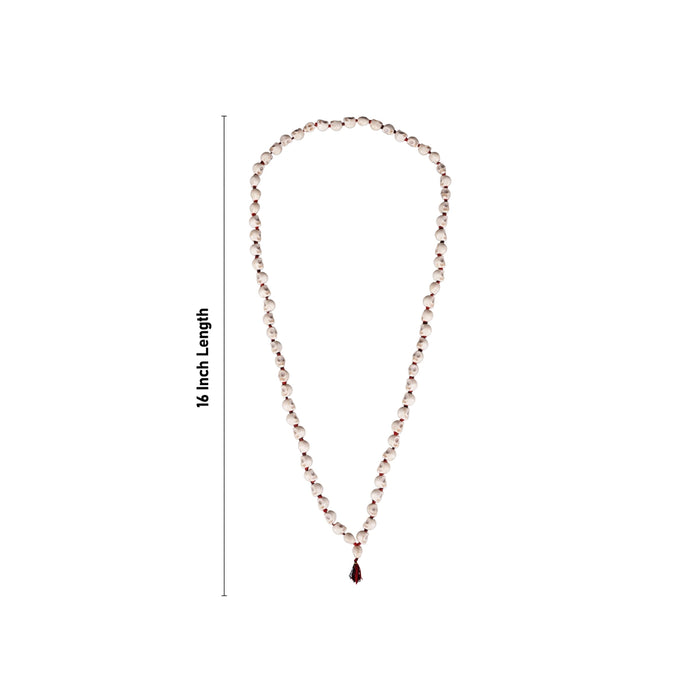 Skeleton Beads Mala With Thread Knot - 16 Inches | 6mm/ White Coloured Skeleton Mala/ Mund Mala for Kali Decor - Mala & Pendant