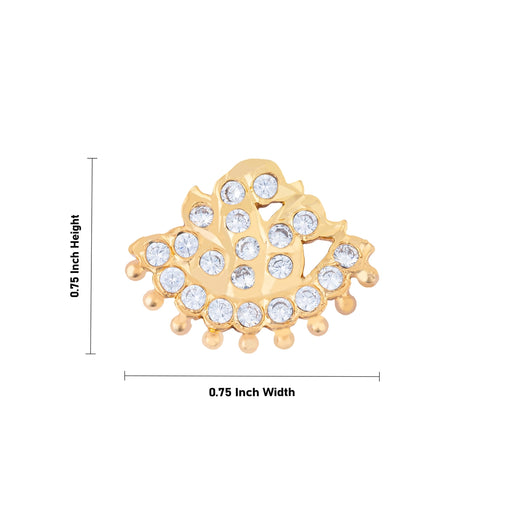 Nose Pin - 0.75 x 0.75 Inches | AD Stone Artificial Jewelry/ Stone Jewellery for Deity Decor - Head & Face Accessories