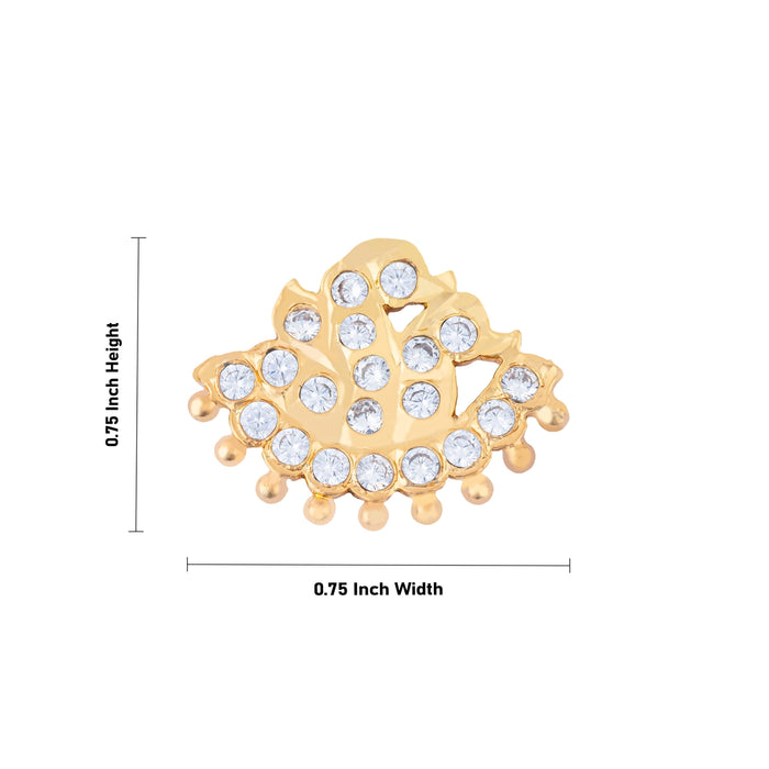 Nose Pin - 0.75 x 0.75 Inches | AD Stone Artificial Jewelry/ Stone Jewellery for Deity Decor - Head & Face Accessories