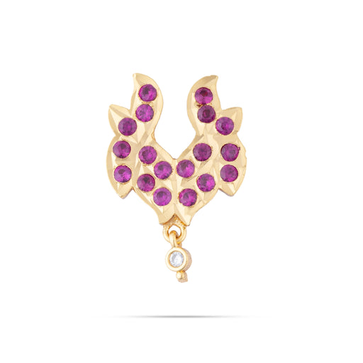 Stone Nose Pin - 1.25 x 1.25 Inches | AD Stone Bullaku/ Gold Polish Bullaku Nose Pin/ Stone Jewellery for Deity - Head & Face Accessories