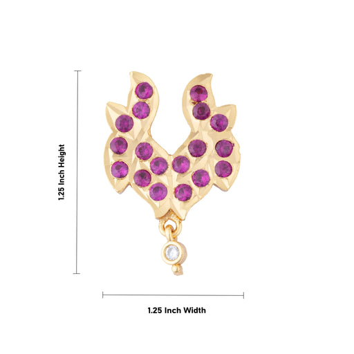 Stone Nose Pin - 1.25 x 1.25 Inches | AD Stone Bullaku/ Gold Polish Bullaku Nose Pin/ Stone Jewellery for Deity - Head & Face Accessories