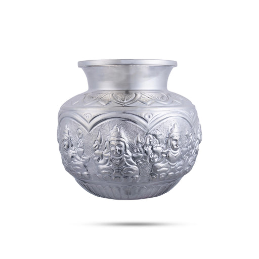Astalakshmi Design Lota - 4.25 X 3 Inches | Silver Chombu/ Kalash/ Pooja Pot For Pooja And Temple Offerings - Kalash & Pooja Lota